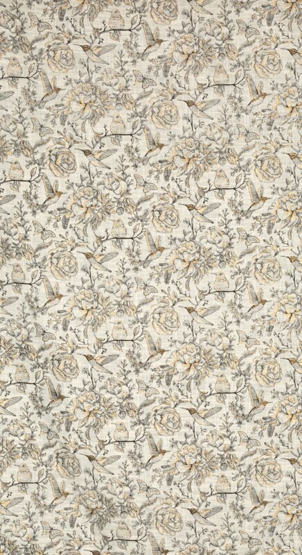 Zasłona gotowa Lucina naturalna 140 x 250 cm – z botanicznym wzorem