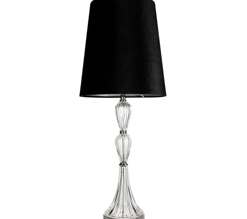 Lampa stołowa ROBI 01 czarna O 25 x 82 cm – tworzy przytulny nastrój