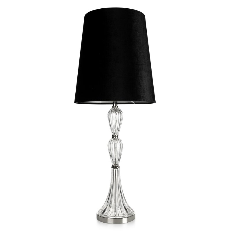 Lampa stołowa ROBI 01 czarna O 25 x 82 cm – tworzy przytulny nastrój