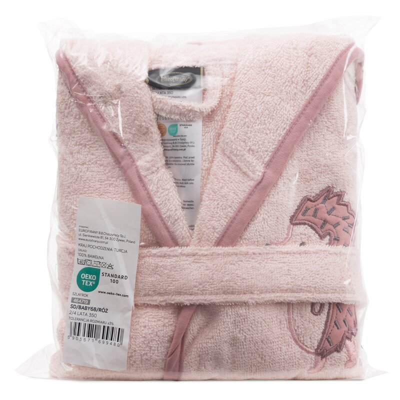 Szlafrok dziecięcy SD/BABY68 różowy 35x60 cm – otula miękkością