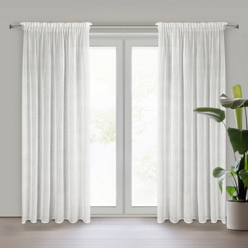 Zasłona gotowa Aleksa biała 140 x 270 cm – rozjaśnia wnętrze