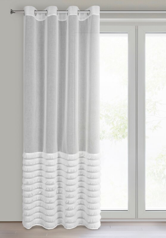 Firana gotowa biała 140 x 250 cm – rozjaśnia wnętrze