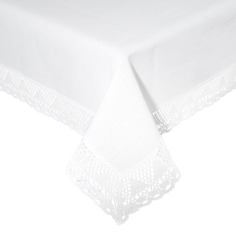 Obrus haftowany Nataly biały 140 x 220 cm – dodaje uroku jadalni