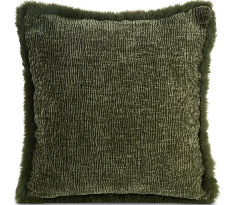 Poszewka szenilowa Blanca oliwkowa 45 x 45 cm – wprowadza ciepło