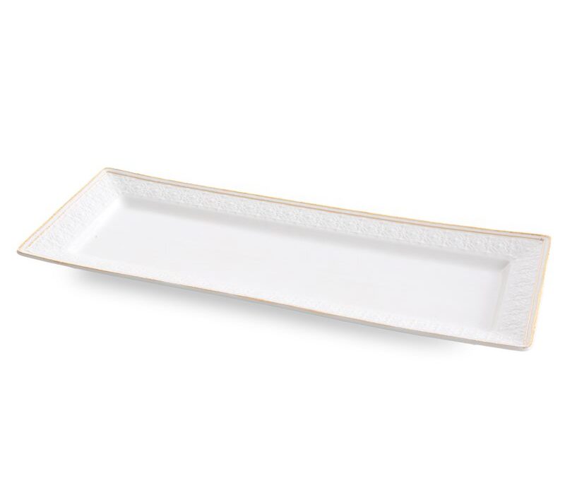 Patera ceramiczna Olivia biała 39 x 15 x 3 cm – idealna na przekąski