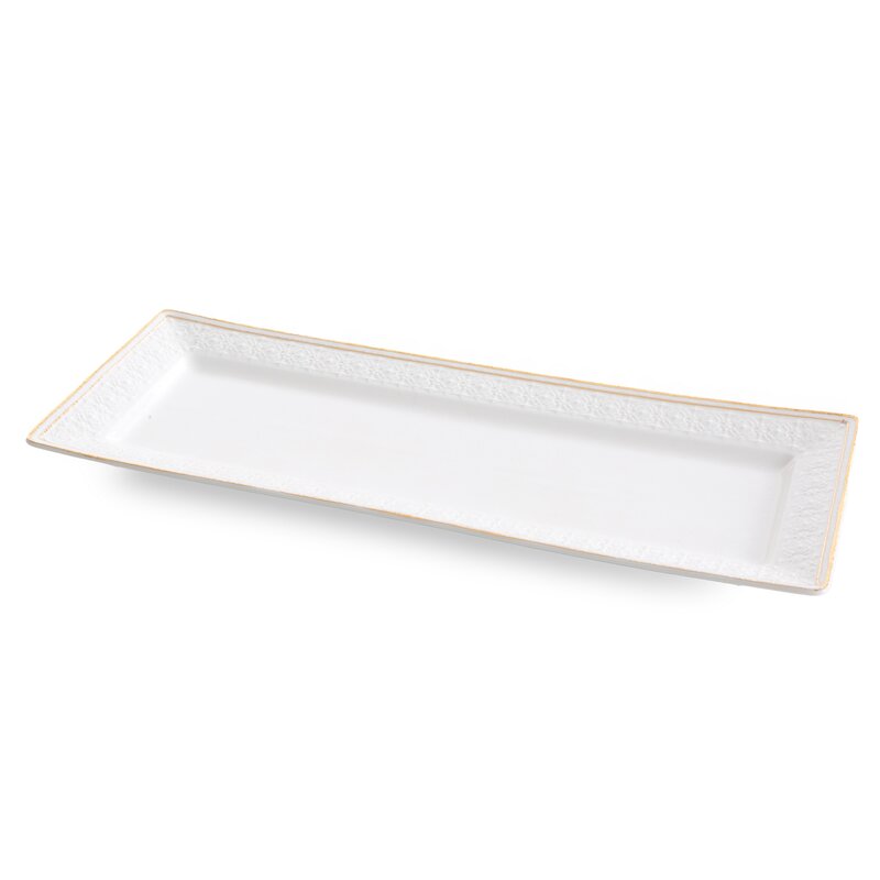 Patera ceramiczna Olivia biała 39 x 15 x 3 cm – idealna na przekąski