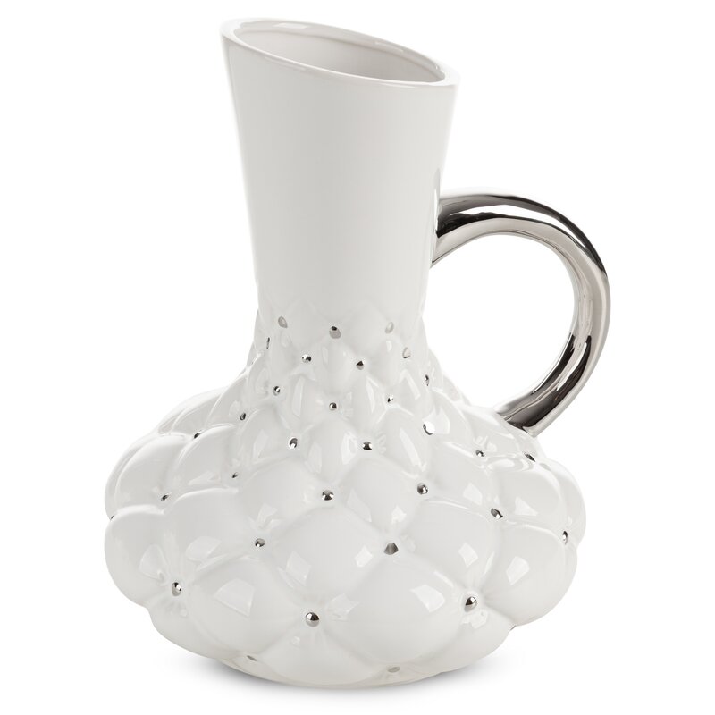 Wazon ceramiczny biały O 18 x 24 cm – na suche i kwiaty