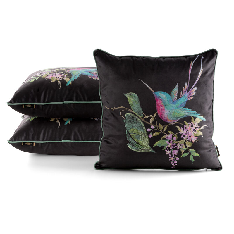 Poszewka Velvet Koliber Czarna 45x45 – doda uroku wnętrzu