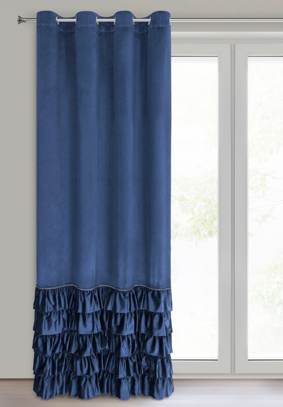 Zasłona gotowa Carli granatowa 140 x 250 cm – doda elegancji