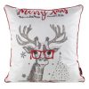 Poszewka świąteczna biała 45 x 45 cm – welwetowa i elegancka