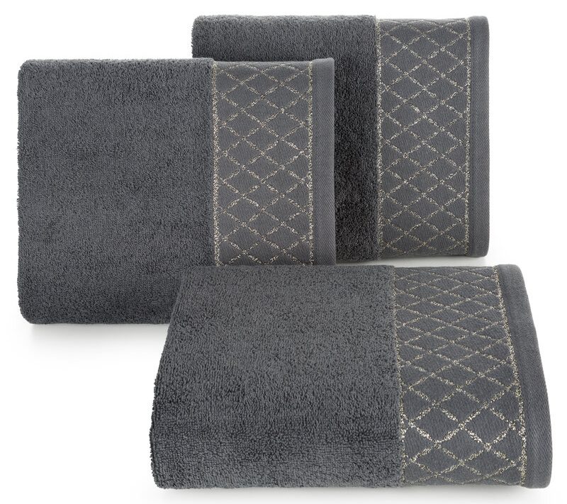 Ręcznik Lurex Layla stalowy 30 x 50 cm – miękki i chłonny