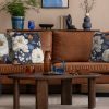 Poszewka FIORA1 granatowa 45 X 45 cm – welwetowa z nadrukiem