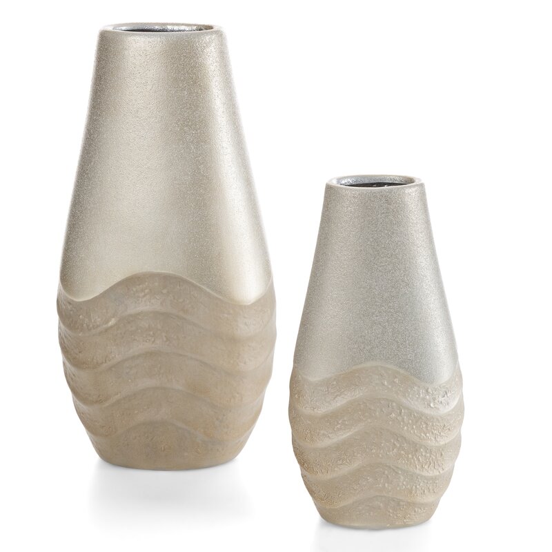 Wazon ceramiczny SANI beżowy 18 x 10 x 36 cm – na suszone kwiaty
