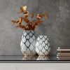 Wazon ceramiczny Saela srebrny 25 x 11 x 34 cm – idealny na kwiaty