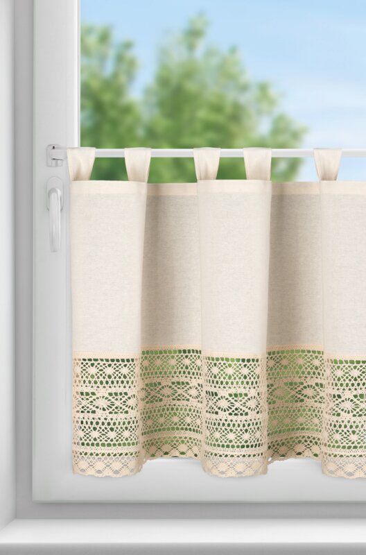 Firana gotowa Maddeline na szelkach jasnobeżowa 150 X 60 CM – subtelna prywatność
