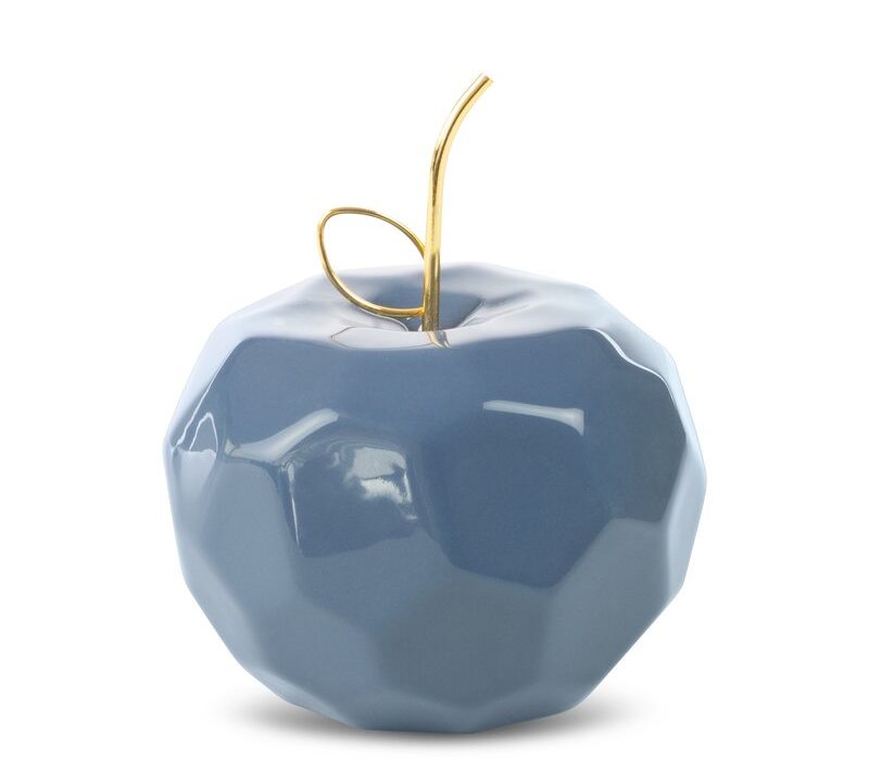 Figurka ceramiczna geometryczne jabłko granatowe 13 x 10 cm – doda charakteru