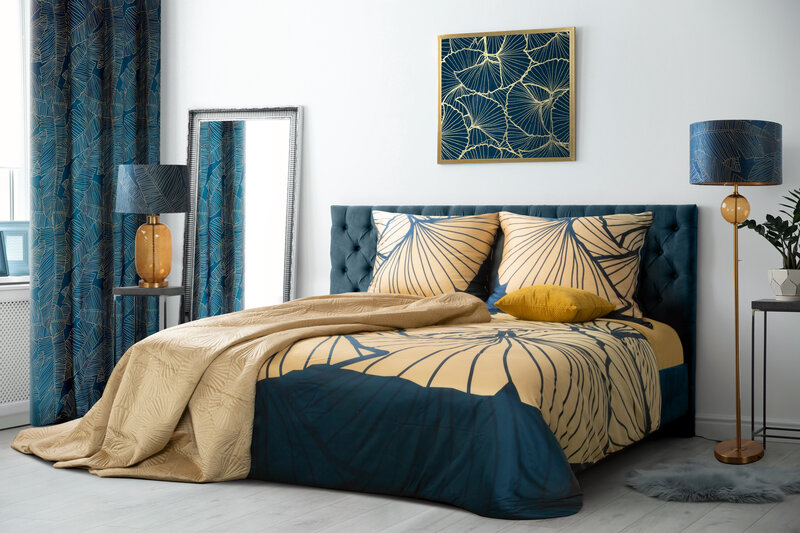 Pościel Tencel Musa 4 granatowa 220X200 – aksamitna w dotyku
