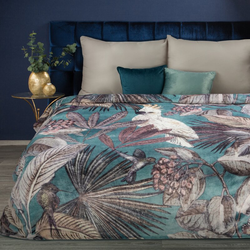 Koc flanelowy turkusowy 150 x 200 cm – miękki i ciepły