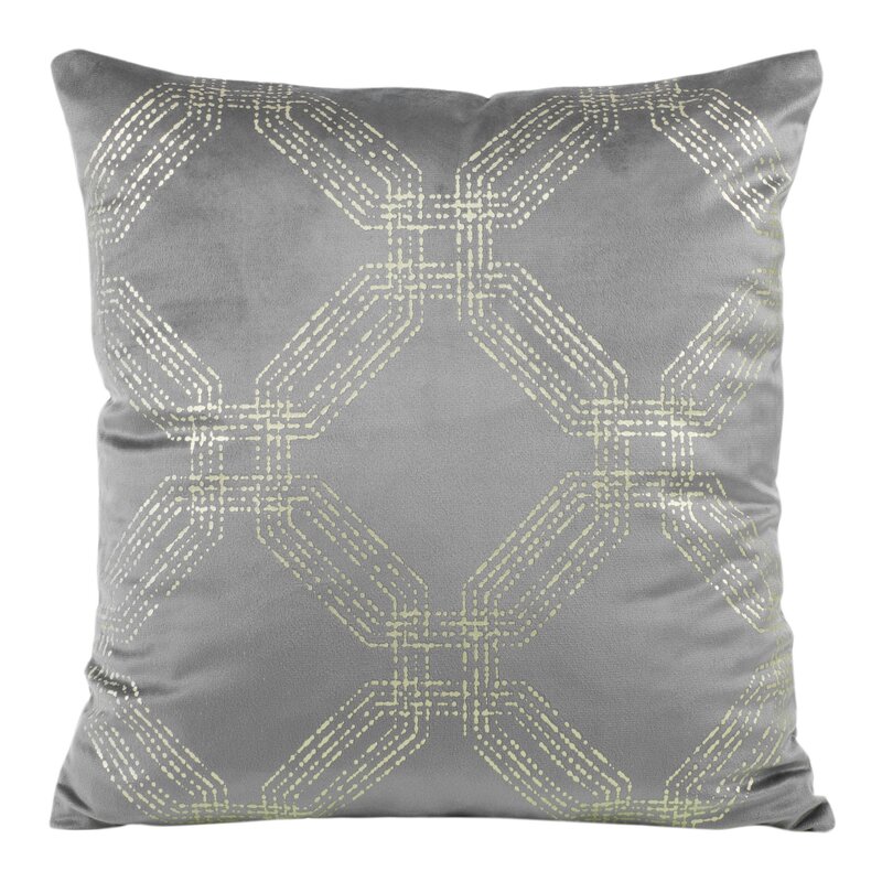Poszewka welwetowa szara 45 x 45 cm – doda szyku sofie