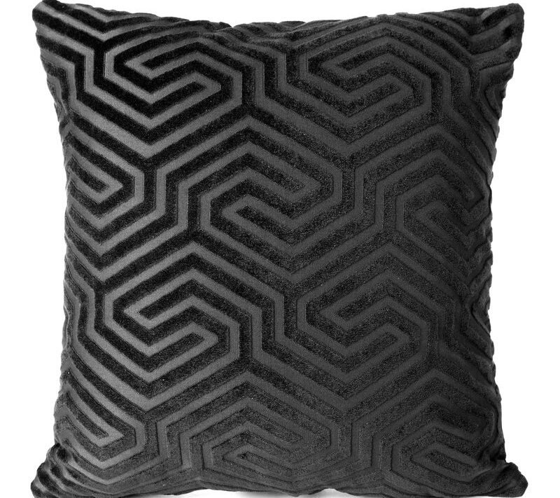 Poszewka dekoracyjna aksamitna czarna 40 x 40 cm – doda szyku wnętrzu