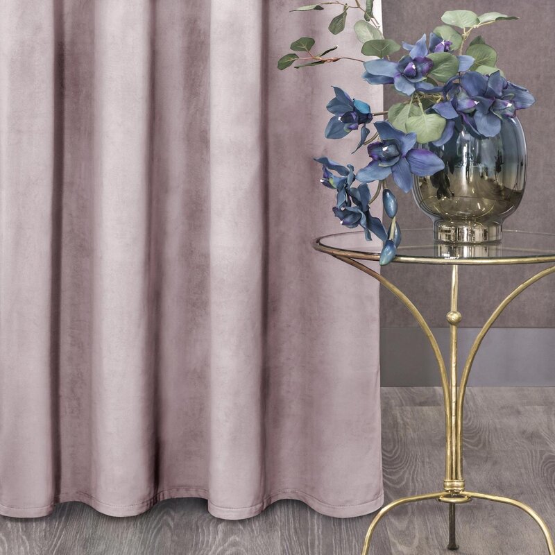 Zasłona gotowa D91 Rosa pudrowy róż 140 X 270 cm – miękka i otulająca