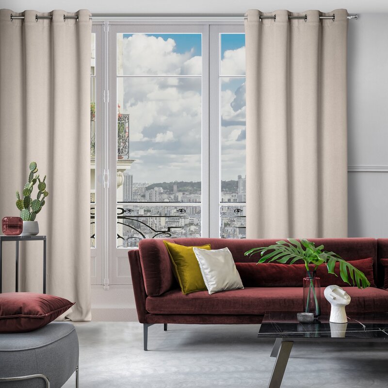 Zasłona gotowa Amaro beżowa 140 X 250 CM – zaciemniająca i przytulna