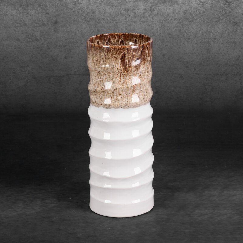 WAZON DEKORACYJNY ERINA (04) O 12 X 31 CM BIAŁY