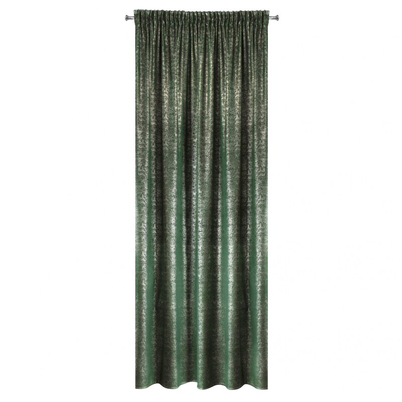 Zasłona gotowa D91 Cypr zielona 140 X 270 CM – welwetowa z subtelnym nadrukiem