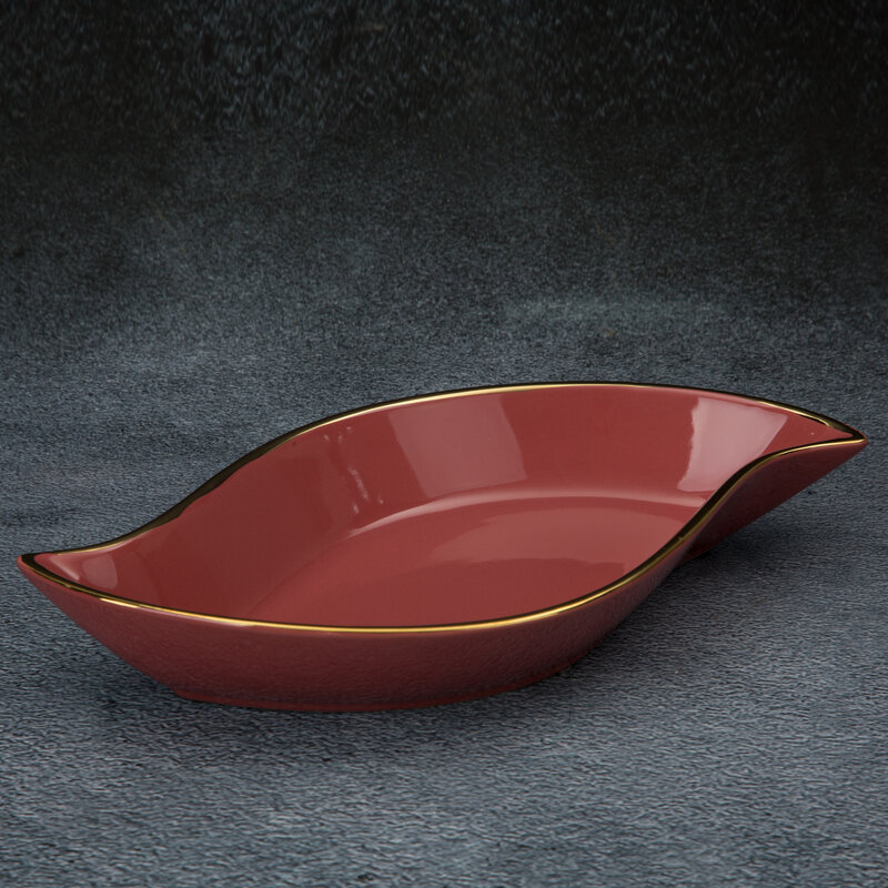 PATERA DEKORACYJNA SIBEL (01) 35 X 17 X 5 CM CIEMNORÓŻOWY