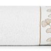 Ręcznik kąpielowy 50x90 cm bawełniany kolor biały z welwetową bordiurą 500 g/m2 BLANCA