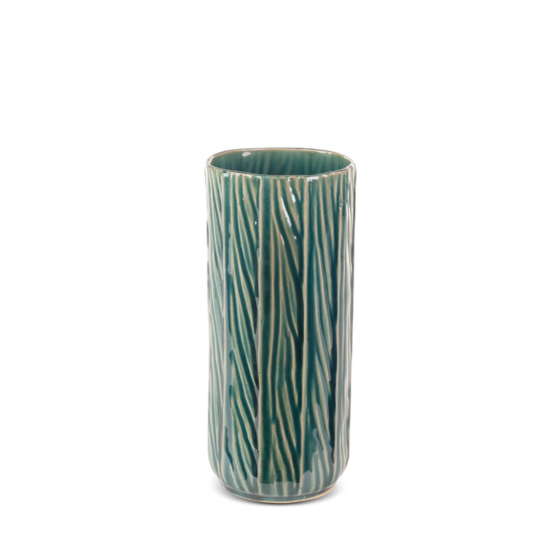 Wazon ceramiczny Rea zielony fi 12 x 28 cm – na susze i kwiaty