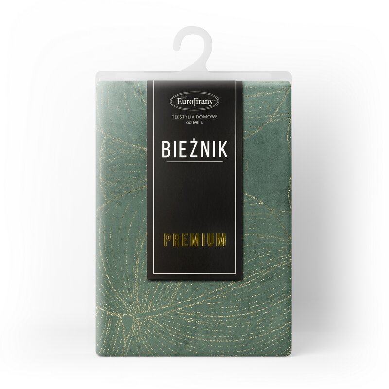Obrus błyszczący Blink 16 ciemnomiętowy 35 x 180 cm – doda blasku stołowi