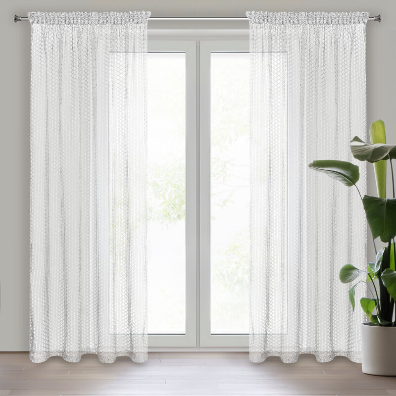 Firana gotowa Aiden biała 140 X 270 cm – gotowa do zawieszenia