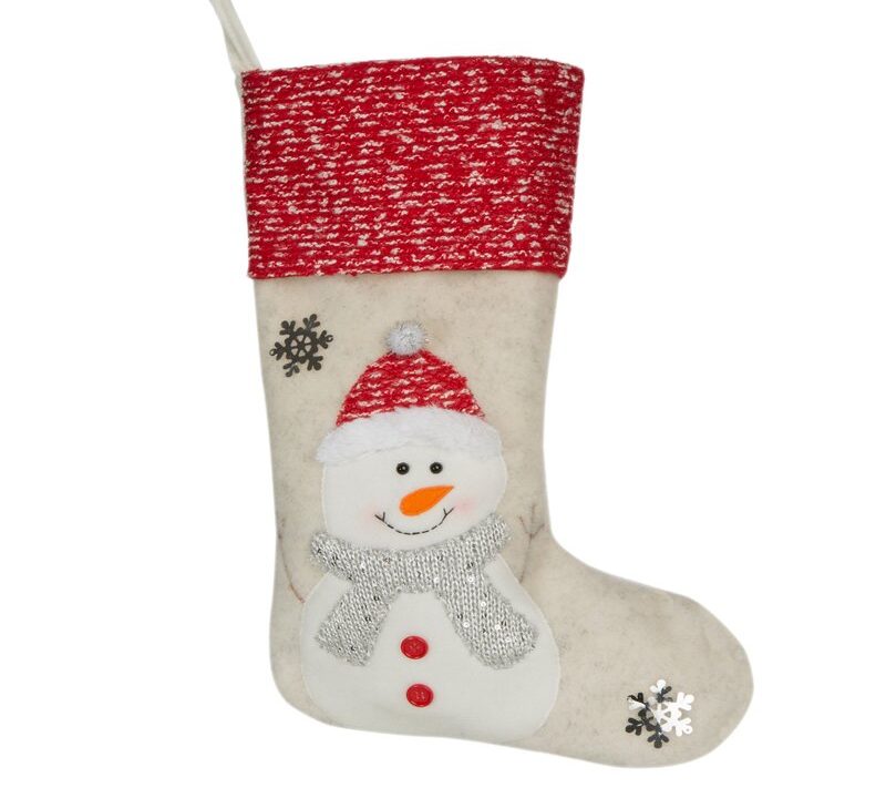 Skarpeta świąteczna Snow jasnoszara 50 cm – idealna dekoracja