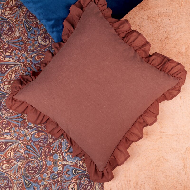 Poszewka lniana TC/MOROCCO ceglasta 45x45 cm – wprowadzi przytulność