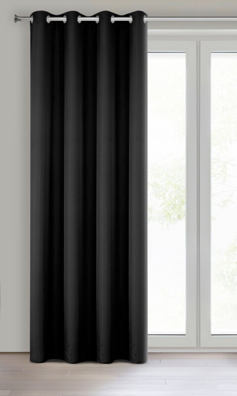 Zasłona gotowa Rita czarna 140 X 250 cm – zapewnia prywatność