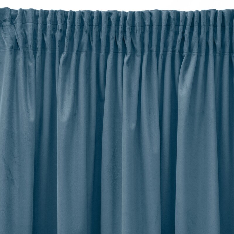 Zasłona gotowa Pierre Cardin niebieska 140 x 270 cm – zaciemniająca welwet