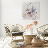 Obraz ręcznie malowany kwiaty popielaty 60 X 60 CM – wprowadza spokój do wnętrza