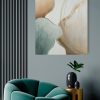 Obraz ręcznie malowany abstrakcyjny beżowy 60 X 90 cm – dla harmonii wnętrza