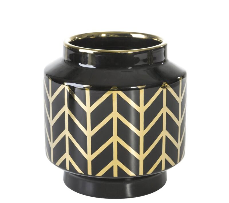 Wazon ceramiczny Emera1 czarny fi 15 x 16 cm – na suszone kwiaty