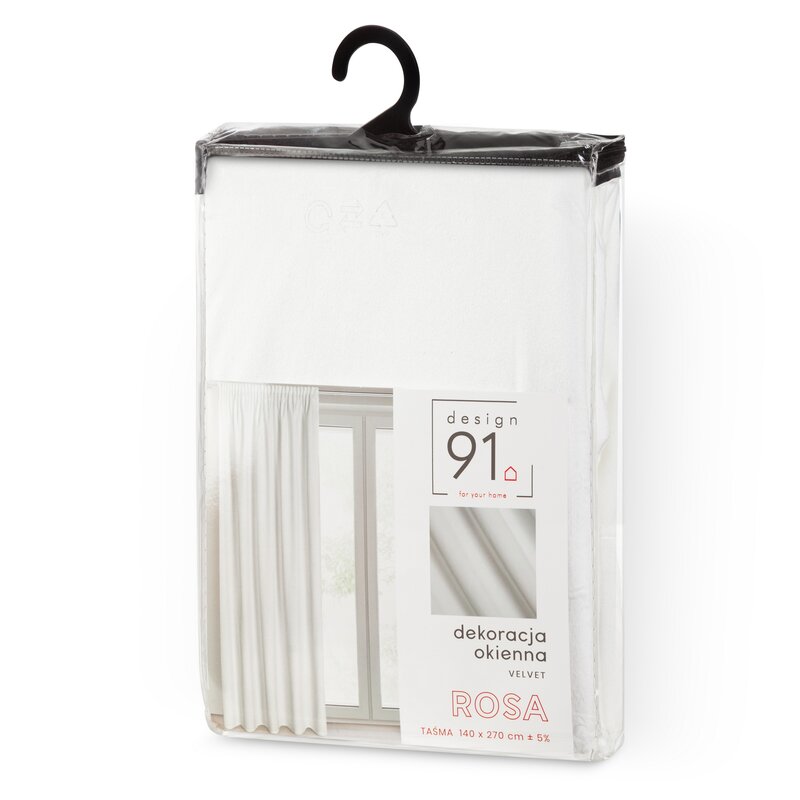 Zasłona gotowa D91 ROSA biała 140 X 270 cm – zapewnia prywatność