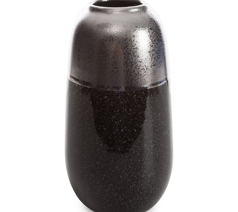 Wazon ceramiczny Leo (01) srebrny O 17 x 31 cm – idealny na kwiaty