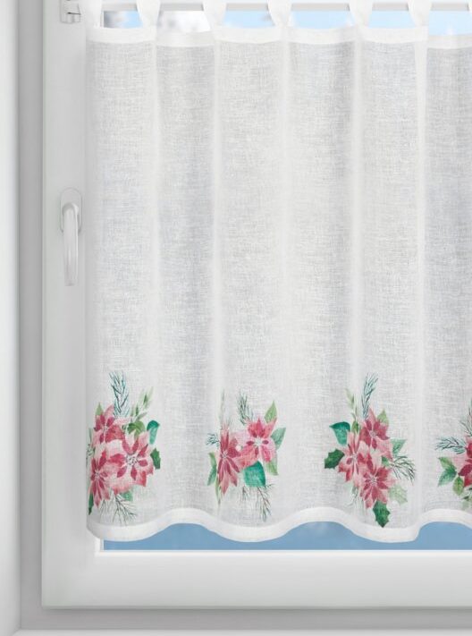 Zasłona świąteczna SW/XMAS biała 90x150 cm – gotowa do zawieszenia