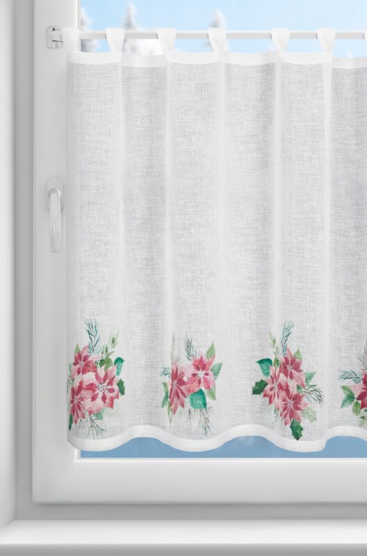 Zasłona świąteczna SW/XMAS biała 90x150 cm – gotowa do zawieszenia