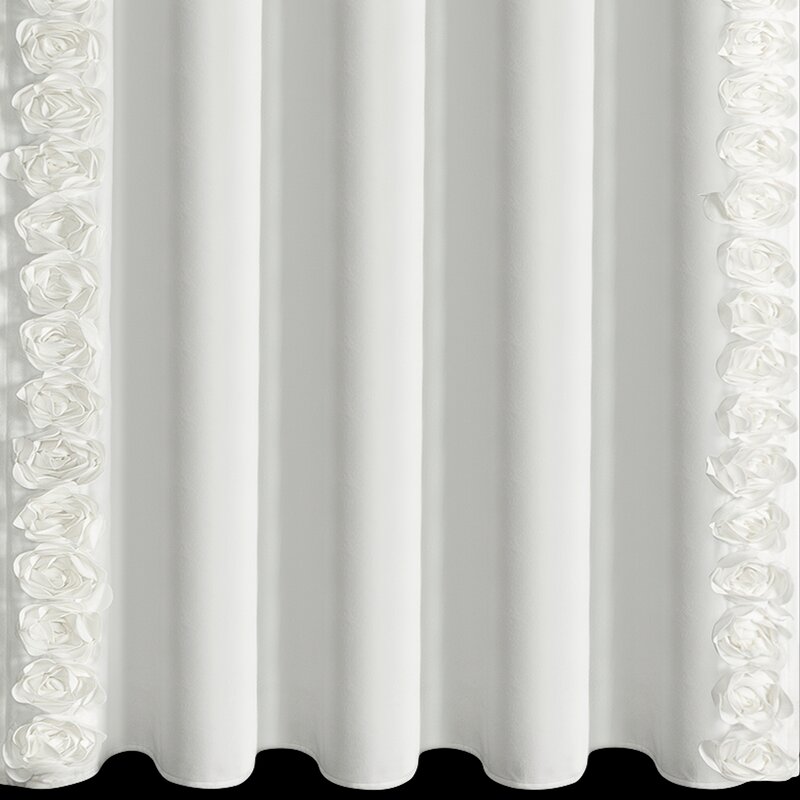 Zasłona gotowa Eva Minge Roses 14 kremowa 140 X 270 cm – welwetowa, łatwy montaż