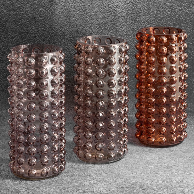 Wazon szklany pomarańczowy fi 10.7 x 22 cm – idealny na kwiaty
