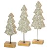 Figurka bożonarodzeniowa srebrna 9 x 5 x 23 cm – zdobiona cekinami