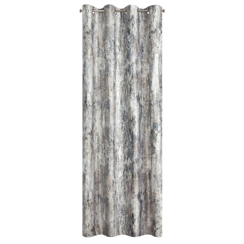 Zasłona gotowa Malia stalowa 140 x 250 cm – zaciemniająca welwetowa