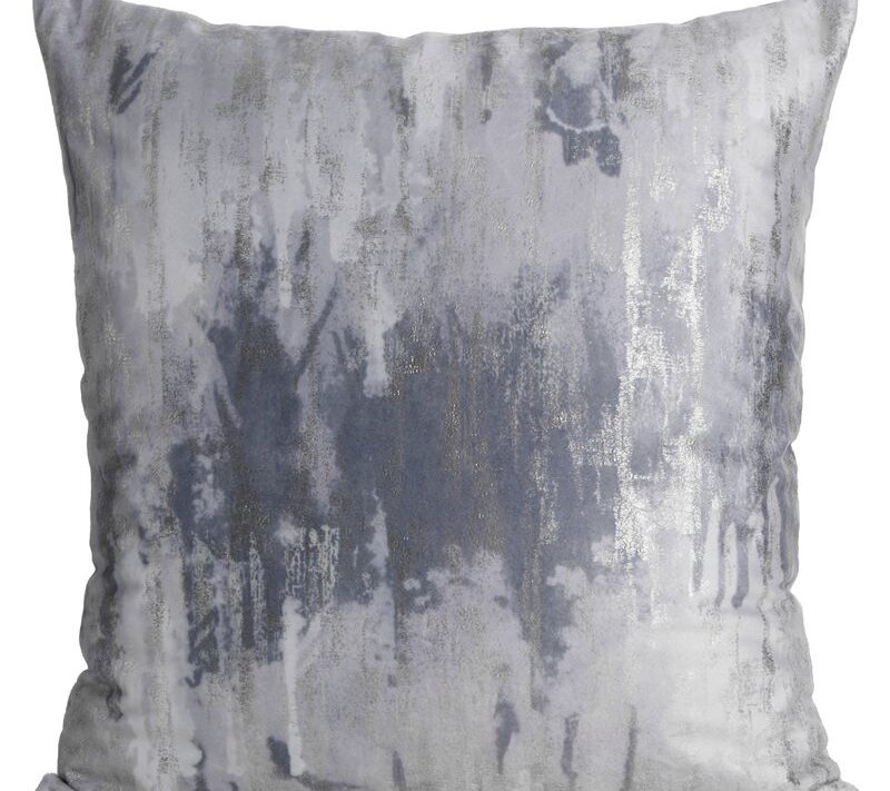 Poszewka welwetowa szara 45 x 45 cm – dodatek do sofy