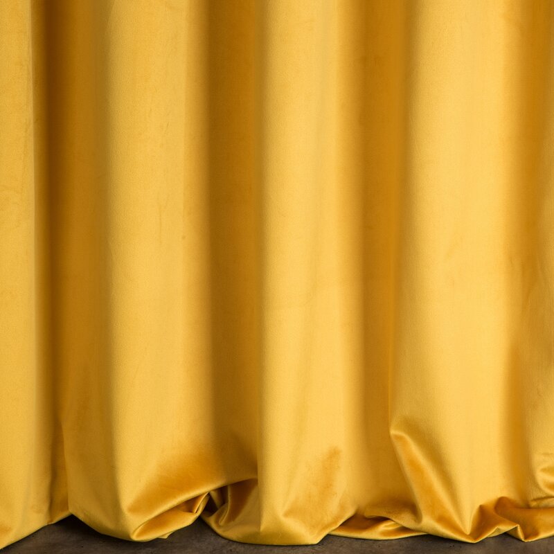 Zasłona gotowa D91 musztardowa 140 x 270 cm – zaciemnia pomieszczenie
